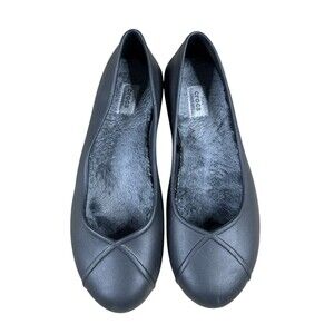 Crocs Olive‎ ll Dual Comfort Black Flats Faux Fur Size 9 Business Casual